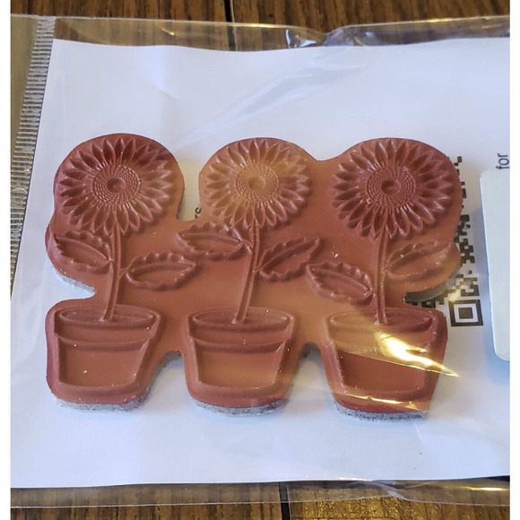 La-La Land Cling Mount Rubber Stamps 2.5"X3" Sunflowers, NEW - Picture 3 of 4